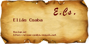 Eliás Csaba névjegykártya